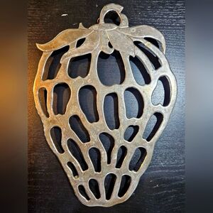 Vintage Silverplate Strawberry Trivet or Wall Hanging 10.5"
